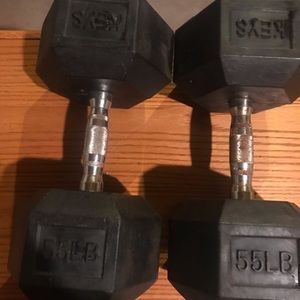 55 pound dumbbells